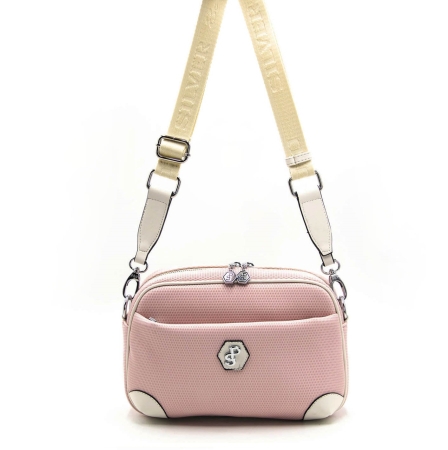Дамска чанта през рамо розова 1094 M86 Petek Silver&amp;Polo