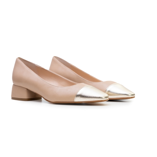 Дамски елегантни обувки в бежово и злато 6320 H-29405 Patricia Miller