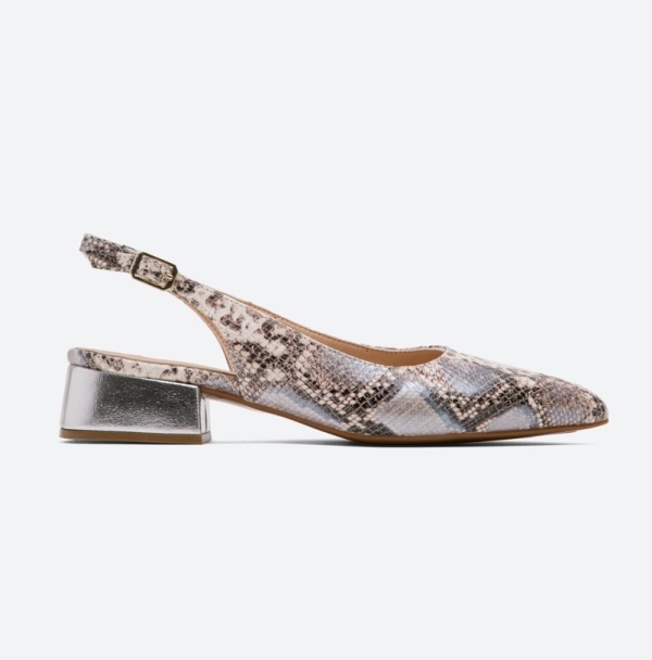 Дамски елегантни сандали сребро принт 6024 H-272 Patricia Miller