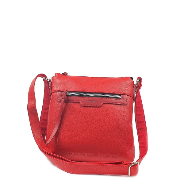 Дамска чанта през рамо червена 6201-1 David Jones