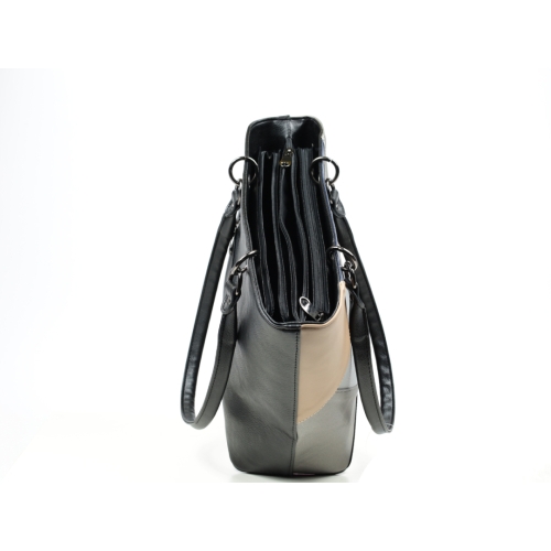 Дамска елегантна чанта в черно и цветове 2455