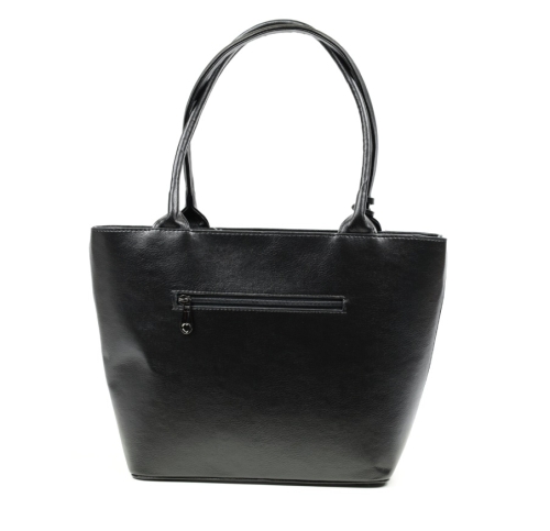 Дамска елегантна чанта в черно и тъмно сребро 2564