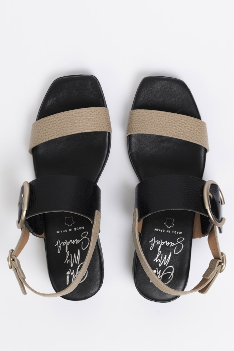 Дамски ежедневни сандали в черно и бежово 5170 Oh my sandals