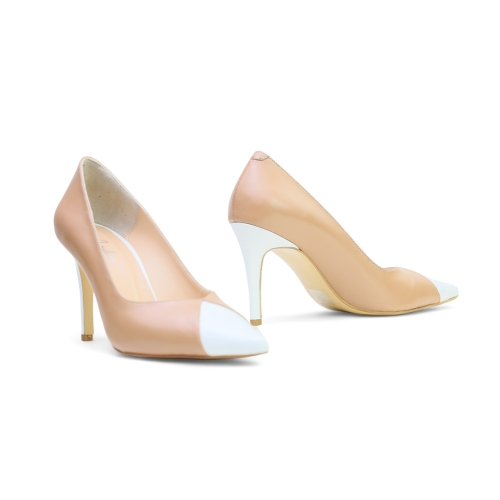 Дамски елегантни обувки в бяло и бежово 271-22 Angelina Ricci