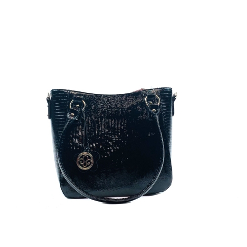 Дамска елегантна чанта в черен лак 2426 ДЕМРЕ